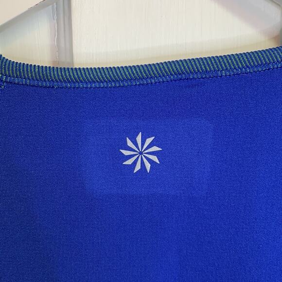 Athleta Neothermal Long Sleeve Blue Green Crewneck Layering Top W-036 Sz M - Picture 7 of 8